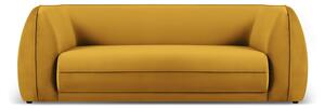 Žuta baršunasti sofa 225 cm Lando – Micadoni Home