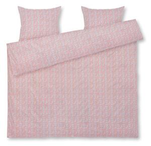 Svijetlo plava-ružičasta posteljina za bračni krevet-za produženi krevet od pamučnog satena 200x220 cm Pleasantly – JUNA