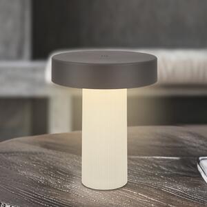Briloner Bito LED stolna lampa na baterije, antracit/bijela, visina 20 cm, IP44, prigušiva, Crno, Dnevni boravak/blagovaonica, Metal
