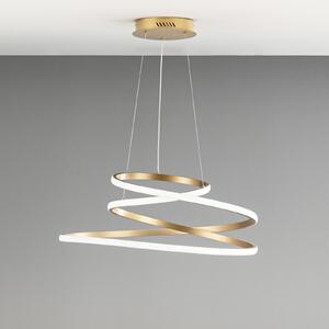 Luce Ambiente Design LED viseća lampa COASTER, zlatne boje, Ø 60 cm, metal, CCT, Zlato / mjed, Dnevni boravak/blagovaonica, Aluminij