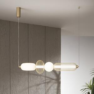 Luce Ambiente Design INKAS LED viseća lampa, visina 90 cm, staklo/metal zlatne boje, CCT, Zlato / mjed, Dnevni boravak/blagovaonica, Staklo