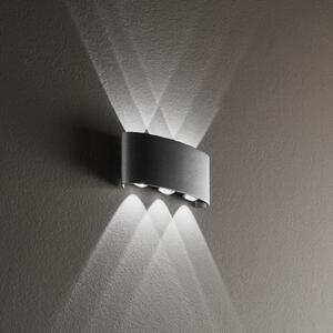 INTEC LED vanjska zidna svjetiljka Betle, antracit, širine 17 cm, metal, CCT, Crno, Aluminij