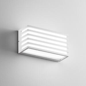 INTEC LED vanjska zidna svjetiljka Dukrot, bijela, širina 22 cm, metalna, Bijela, Aluminij