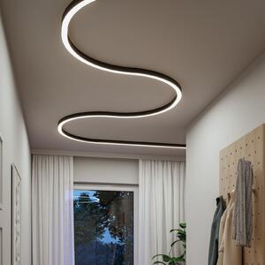 Paulmann LED svjetlosna traka Linion, crna, zakrivljenost 90°, 3000 K, prigušiva, Crno, Dnevni boravak/blagovaonica, Aluminij