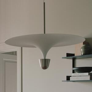 New Works LED viseća svjetiljka Kantarell, Ø 60 cm, nikal, prigušiva, Bijela, Dnevni boravak/blagovaonica, Metal
