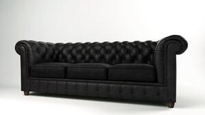Crna baršunasta sofa 230 cm Cambridge - Ropez