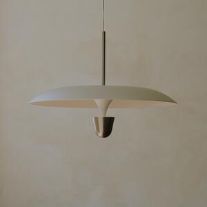 New Works LED viseća svjetiljka Kantarell, Ø 55 cm, nikal, prigušiva, Bijela, Dnevni boravak/blagovaonica, Metal