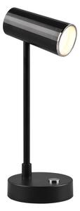 Sjajno crna LED stolna lampa s mogućnošću zatamnjivanja (visina 28 cm) Lenny – Trio