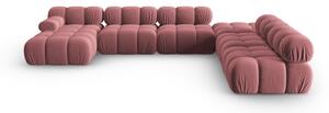 Ružičasta baršunasta sofa 379 cm Bellis – Micadoni Home