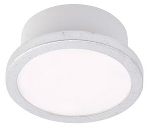 LIGHTME stropna svjetiljka Aqua Uno, Ø 11 cm, srebrni list, IP44, Metalik, kupaonica, Aluminij