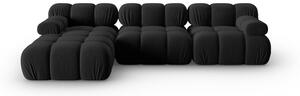 Crna baršunasta sofa 285 cm Bellis – Micadoni Home