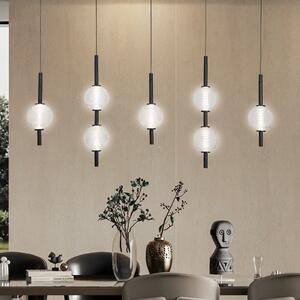 Viokef Abeona LED viseća lampa, duljina 105 cm, crni metal, 7 žarulja., Crno, Dnevni boravak/blagovaonica, Metal