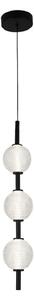 Viokef Abeona LED viseća lampa, Ø 10 cm, crna, metal/staklo, 3 žarulje., Crno, Dnevni boravak/blagovaonica, Metal