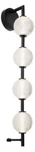 Viokef Abeona LED zidna lampa, visina 72 cm, crna, metalna, 4 žarulje., Crno, Dnevni boravak/blagovaonica, Metal