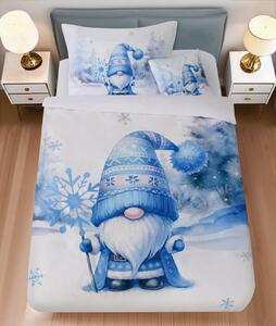 Posteljina od mikrosatena BLUE GNOME bijela + jastučnica 45 x 45 cm gratis Dimenzije posteljine: 70 x 90 cm | 140 x 200 cm