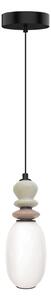 Viokef Gemma LED viseća lampa, visina 28 cm, višebojna, staklo/keramika/metal, Višebojno, Dnevni boravak/blagovaonica, Staklo