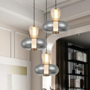 Viokef Sire LED viseća svjetiljka, Ø 42 cm dimljena/brončana metal/staklo, 3 žarulje., Sivo, Dnevni boravak/blagovaonica, Metal
