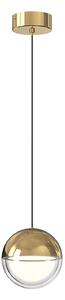 Viokef Zirea LED viseća lampa, zlatne boje, Ø 12 cm, metal, Zlato / mjed, Dnevni boravak/blagovaonica, Metal