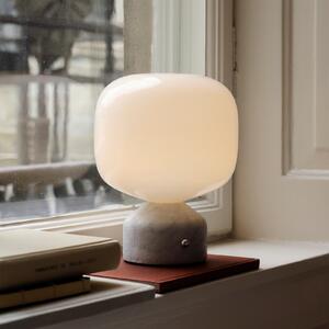 GEJST LED punjiva stolna lampa Meemo, mramorno bijela, staklo, USB, prigušiva, Bijela, Dnevni boravak/blagovaonica, Staklo