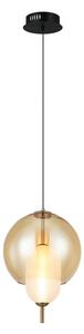 Viokef Adol LED viseća lampa, jantarna, Ø 25 cm, staklo, Bež, Dnevni boravak/blagovaonica, Staklo