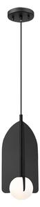 Viokef Viseća lampa Fedora, Ø 22 cm, crna, metal/staklo, prigušiva, Crno, Dnevni boravak/blagovaonica, Metal