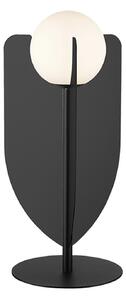 Viokef Stolna lampa Fedora, visina 42 cm, crna, metal/staklo, Crno, Dnevni boravak/blagovaonica, Metal