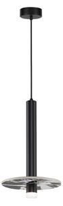 Viokef Leandros LED viseća svjetiljka, crna, Ø 40 cm, umjetni kamen/metal, Crno, Dnevni boravak/blagovaonica, Metal