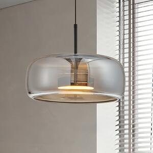 Viokef LED viseća svjetiljka Deco, dimno siva/crna, Ø 33 cm, staklo, Sivo, Dnevni boravak/blagovaonica, Staklo