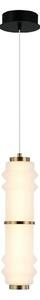 Viokef Dereck LED viseća lampa, bijela/brončana, Ø 10 cm, staklo, Bijela, Dnevni boravak/blagovaonica, Staklo
