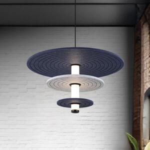 Viokef Azul LED viseća lampa, visina 31 cm, plava/siva/crna, filc, Sivo, Dnevni boravak/blagovaonica, Plastika