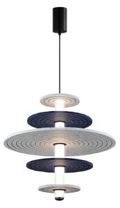 Viokef Azul LED viseća lampa, visina 46 cm, plava/siva/crna, filc, Sivo, Dnevni boravak/blagovaonica, Plastika