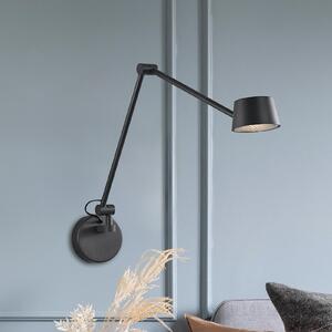 Viokef Savina LED zidna svjetiljka, crna, projekcija 92 cm, metalna, prigušiva, Crno, Dnevni boravak/blagovaonica, Aluminij, Svjetlo za čitanje