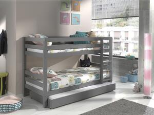 Sivi dječji krevet na kat 90x200 cm Pino - Vipack