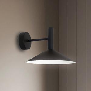 Viokef Marsi LED zidna lampa, crna, Ø 25 cm, metalna, Crno, Dnevni boravak/blagovaonica, Metal