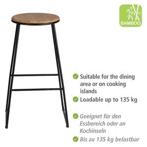 Crne/u prirodnoj boji barske stolice u setu 2 kom (visine sjedala 70 cm) Loft – Wenko