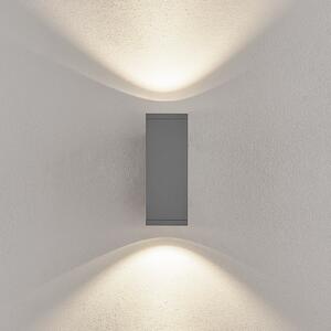 Deko-Light ShoreLine Pro Square LED vanjska zidna svjetiljka gore/dolje, svijetlosiva, prigušiva, Sivo, Aluminij