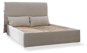 Bež tapecirani bračni krevet s podnicom 180x200 cm Sleepy Luna - Miuform