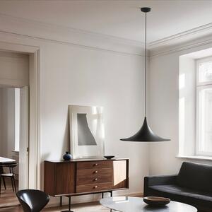 Linea Light Morgana viseća svjetiljka, crna/nikal, metal, Ø 48 cm, E27, prigušiva, Crno, Dnevni boravak/blagovaonica, Aluminij