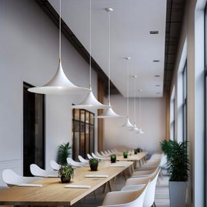 Linea Light Morgana viseća svjetiljka, bijela/nikal, metal, Ø 48 cm, E27, prigušiva, Bijela, Dnevni boravak/blagovaonica, Aluminij