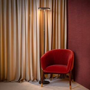 Lucide LED podna lampa Celeste, crna, visina 174 cm, metalna, prigušiva, Crno, Dnevni boravak/blagovaonica, Metal