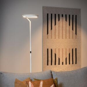 Lucide LED podna lampa Celeste, bijela, visina 174 cm, metalna, prigušiva, Bijela, Dnevni boravak/blagovaonica, Metal