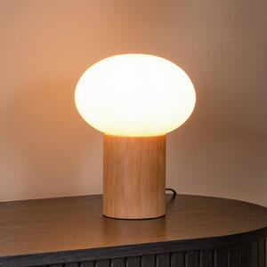 Lucide Birtle stolna lampa, visina 23 cm, bijela/svijetlo drvo, drvo/staklo, Drvo, Dnevni boravak/blagovaonica, Drvo
