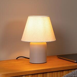 Lucide Stolna lampa Macia, bež/prirodna boja, visina 27 cm, keramika/tkanina, Bež, Dnevni boravak/blagovaonica, Keramika