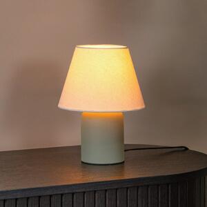 Lucide Stolna lampa Macia, zelena/bež, visina 27 cm, keramika/tkanina, Zelena, Dnevni boravak/blagovaonica, Keramika