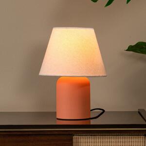Lucide Macia stolna lampa, terakota/prirodna boja, 27 cm, keramika/tkanina, Smeđa / hrđa, Dnevni boravak/blagovaonica, Keramika