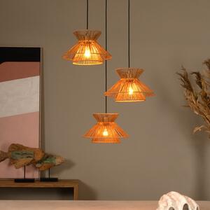 Lucide Viseća lampa Tasman, duljina 61 cm, prirodna boja, papir, 3 žarulje., prigušiva, Bež, Dnevni boravak/blagovaonica, Papirnati karton