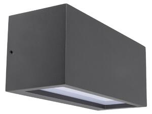 Deko-Light Rilongo zatvorena vanjska zidna svjetiljka, gore/dolje, aluminij, tamno siva, prigušiva, Crno, Aluminij, Zidna utičnica iznad/dolje