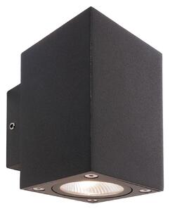 Deko-Light Cubodo dvostruka mini LED vanjska zidna svjetiljka, aluminij, tamno siva, Crno, Aluminij