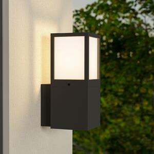 Deko-Light Vanjska zidna svjetiljka Facado 2 Square, aluminij, tamno siva, E27, prigušiva, Crno, Aluminij, Zidna utičnica iznad