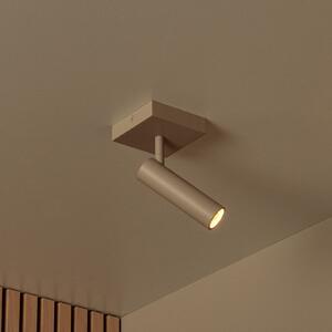 Lucide Stropni reflektor Grado, duljine 10 cm, taupe boje, metal, prigušiva, Bež, Dnevni boravak/blagovaonica, Aluminij